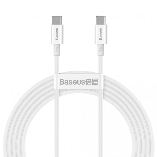 Кабель Baseus Superior Series Fast Charging Data Cable Type-C to Type-C 100W 2m White (CATYS-C02)