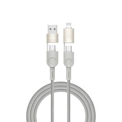 Кабель WIWU Wi-C051 Fast Charging Cable Raptor Series USB-A+USB-C to USB-C+Lightning 100W 2м Titanium Alloy