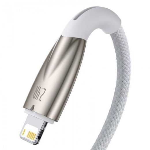 Кабель Baseus Glimmer Series Fast Charging Data Cable USB to iP Ligtning 2.4A 1м White (CADH000202)