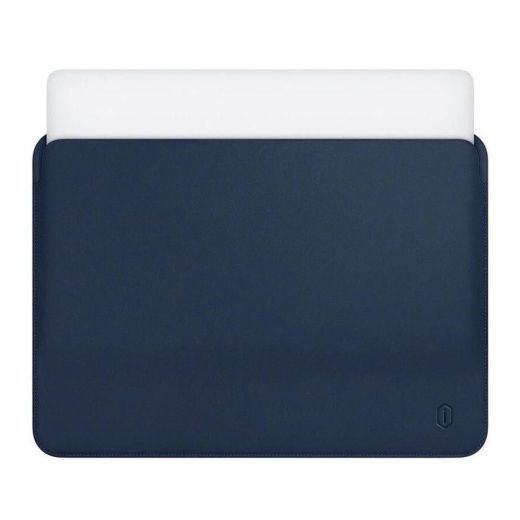 Чехол-папка WIWU Velcro Skin Pro III Leather Navy Blue для MacBook Air 13.6" M2 | M3 (2023 | 2024) | Pro 13" (2018 | 2019 | 2020 | M1) | Air 13"