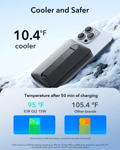 Повербанк з підставкою ESR Qi2 10000 mAh MagSlim Kickstand Power Bank Blue