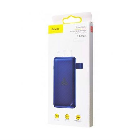 Павербанк (Зовнішній акумулятор) Baseus S10 Bracket 10W Wireless Charger Power Bank 10000mAh 18W Blue (PPS10-03)