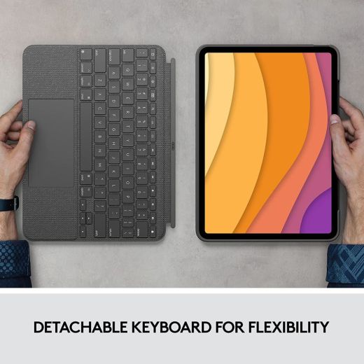 Чехол-клавиатура с тачпадом Logitech Combo Touch Keyboard Case with Trackpad Oxford Gray для iPad Air 10.9" 4 | 5 M1 (2020 | 2022)
