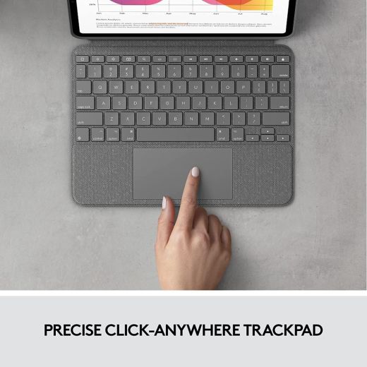 Чохол-клавіатура з тачпадом Logitech Combo Touch Keyboard Case with Trackpad Oxford Gray для iPad Air 10.9" 4 | 5 M1 (2020 | 2022)