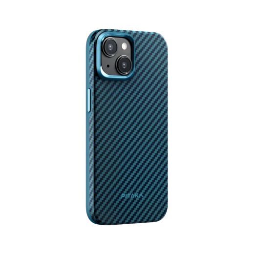 Карбоновый чехол Pitaka MagEZ Case Pro 4 1500D Black/Blue (Twill) для iPhone 15
