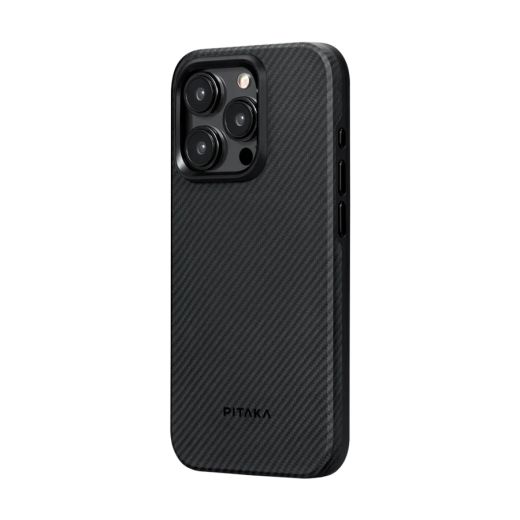 Карбоновий чохол Pitaka MagEZ Case Pro 4 600D Black/Grey (Twill) для iPhone 15 Pro (KI1501PPA)