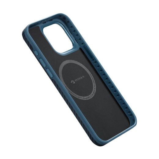 Карбоновый чехол Pitaka MagEZ Case Pro 4 1500D Black/Blue (Twill) для iPhone 15 Pro Max (KI1508PMPA)