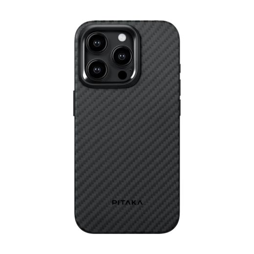 Карбоновый чехол Pitaka MagEZ Case Pro 4 1500D Black/Grey (Twill) для iPhone 15 Pro (KI1501PP)