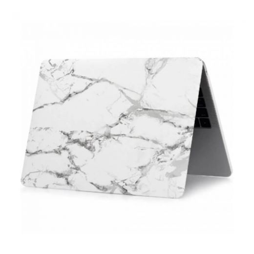 Мармуровий чохол CasePro Marble White | Gray для MacBook Air 13" (M1 | 2020 | 2019 | 2018)