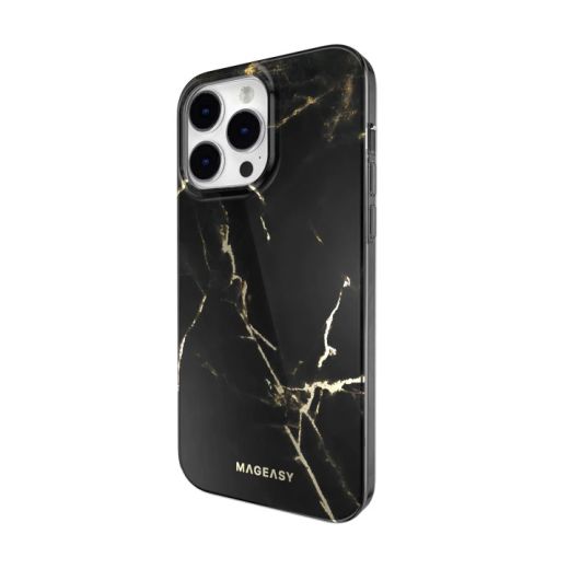 Чехол SwitchEasy Marble Pearl Black для iPhone 14 Pro Max (MPH67P017PB22)
