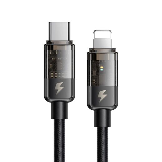 Нейлоновий кабель Mcdodo Auto Power Off 36W USB-C to Lightning Transparent Data Cable 1.2 метр (CA-3160)