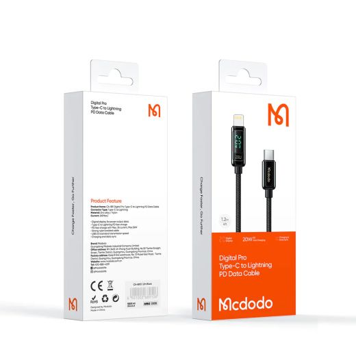Кабель Mcdodo Digital Pro Type-c to Lightning 36W Data Cable 1.2 метра Black (CA-8810)