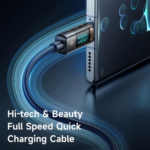 Нейлоновий кабель із дисплеєм Mcdodo QC4 100W USB-C Digital Display Charging Status 1.2 метр (CA-3630)