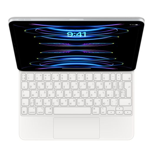 Чехол-клавиатура Apple Magic Keyboard White (MJQJ3UA/A) Ukrainian для iPad Pro 11" (2021 | 2022 | M1 | M2) | Air 10.9" 4 | 5 (2020 | 2022)