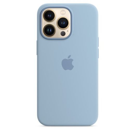 Оригинальный силиконовый чехол Apple Silicone Case with MagSafe Blue Fog (MN693) для iPhone 13 Pro Max