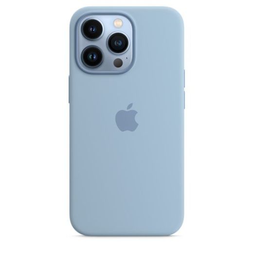 Оригинальный силиконовый чехол Apple Silicone Case with MagSafe Blue Fog (MN653) для iPhone 13 Pro