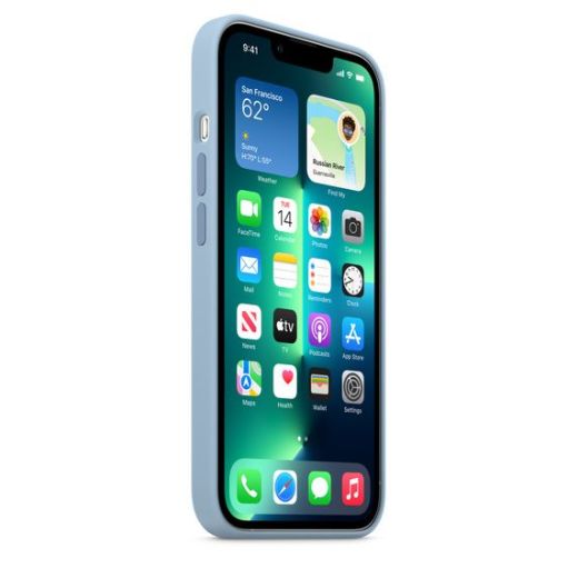 Оригинальный силиконовый чехол Apple Silicone Case with MagSafe Blue Fog (MN693) для iPhone 13 Pro Max