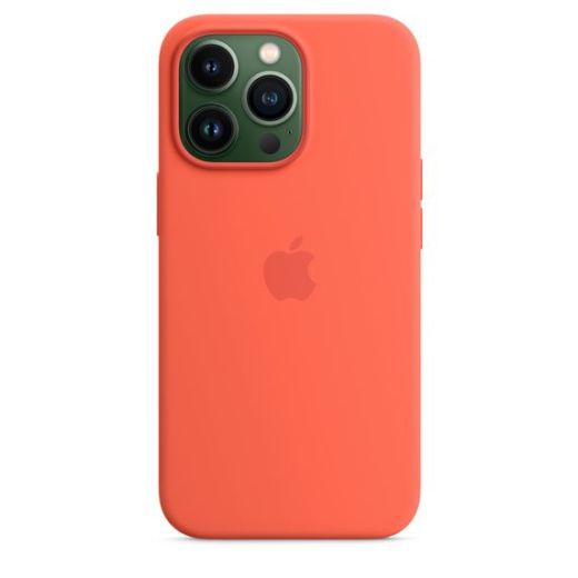 Оригинальный силиконовый чехол Apple Silicone Case with MagSafe Nectarine (MN683) для iPhone 13 Pro