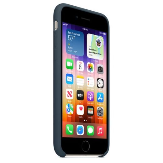 Оригінальний силіконовий чохол Apple Silicone Case Abyss Blue (MN6F3) для iPhone SE (2022)