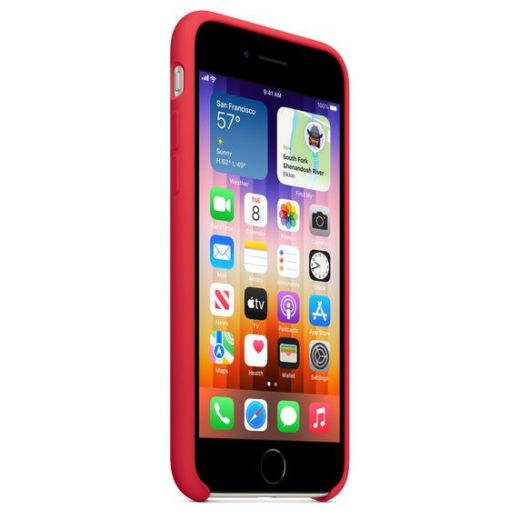 Оригинальный силиконовый чехол Apple Silicone Case Red(PRODUCT) (MN6H3) для iPhone SE (2022)