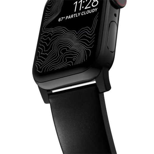 Кожаный ремешок Nomad Modern Band Black Leather / Black Hardware для Apple Watch 49мм | 45мм | 44мм