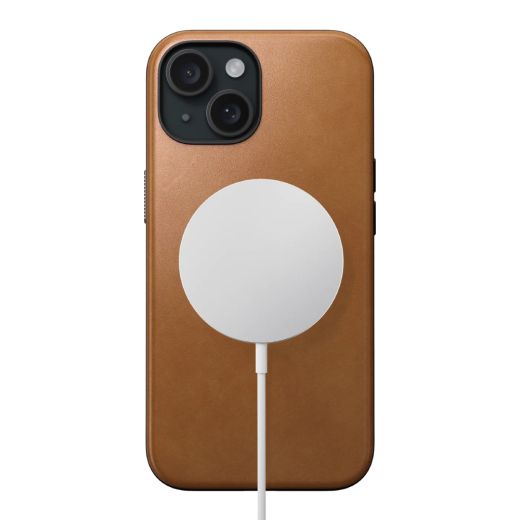 Кожаный чехол Nomad Modern Leather Case English Tan для iPhone 15 Plus