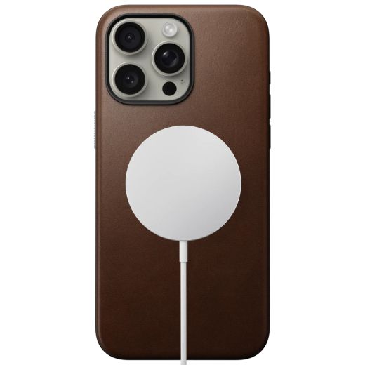 Кожаный чехол Nomad Modern Leather Case Brown для iPhone 15 Pro Max