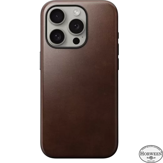 Шкіряний чохол Nomad Modern Horween Leather Case Rustic Brown для iPhone 15 Pro Max