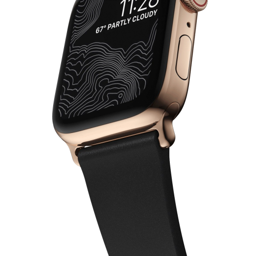 Шкіряний ремінець Nomad Modern Slim Band Black Leather / Gold Hardware для Apple Watch 41mm | 40mm