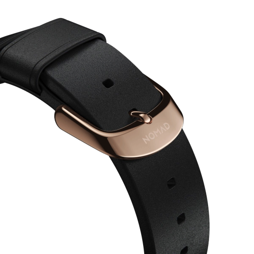 Шкіряний ремінець Nomad Modern Slim Band Black Leather / Gold Hardware для Apple Watch 41mm | 40mm