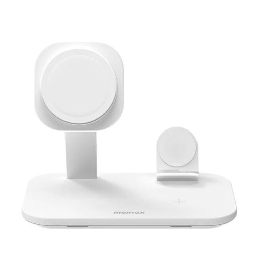Док-станція Momax 3 в 1 Wireless Charger With MagSafe White