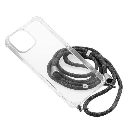 Чехол с шнурком Momax Crossbody TPU Strap Case | ECOStrap Case Transparent для iPhone 13 mini