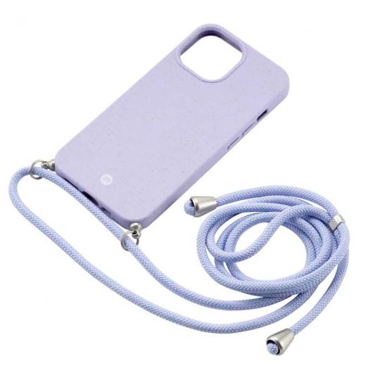 Чохол з шнурком Momax Crossbody TPU Strap Case | ECOStrap Case Purple для iPhone 13 mini