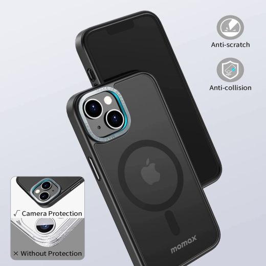 Чехол Momax Hybrid Case Magnetic Protective Case Black with MagSafe для iPhone 13 mini