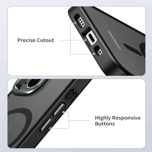 Чохол Momax Hybrid Case Magnetic Protective Case Black with MagSafe для iPhone 13 mini