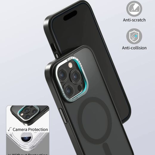 Чохол Momax Hybrid Case Magnetic Protective Case Black with MagSafe для iPhone 13 Pro Max (CPAP21LD)