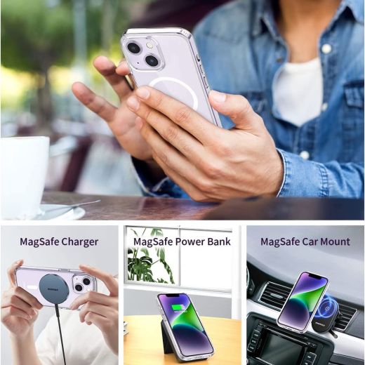 Чехол Momax Hybrid Case Magnetic Protective Case Transparent with MagSafe для iPhone 13 mini