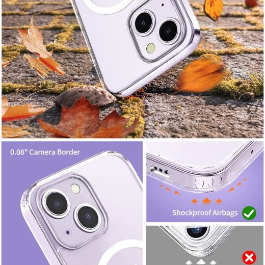Чохол Momax Hybrid Case Magnetic Protective Case Transparent with MagSafe для iPhone 13 (CPAP21MW)