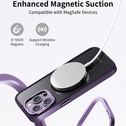 Чохол Momax Hybrid Magnetic Protective Purple для iPhone 14 Pro (CPAP22MU)