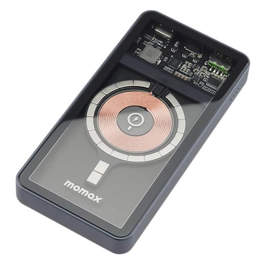Павербанк (Зовнішній акумулятор) з бездротовою зарядкою Momax Q.Mag Power + Magnetic Wireless Battery Pack 10000mAh для iPhone 12 mini | 12 | 12 Pro | 12 Pro Max
