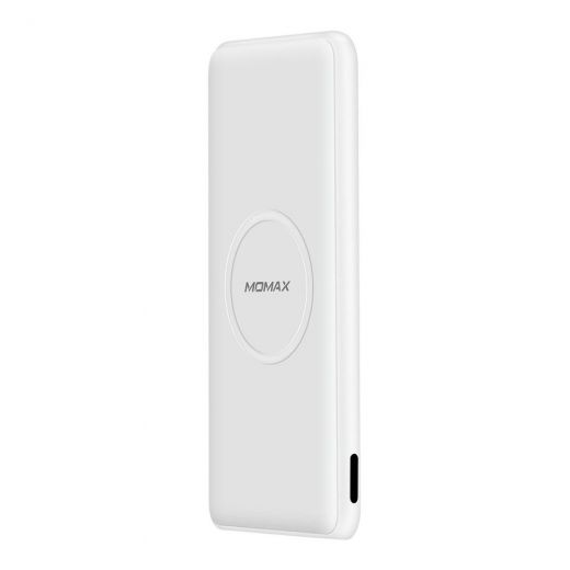 Павербанк (Зовнішній акумулятор) MOMAX Q.Power Slim Wireless Charging Pad + Power Bank 5000mAh White (IP85W)