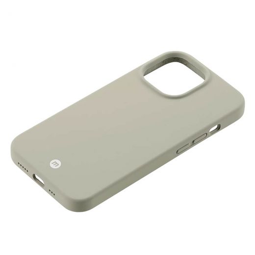 Силиконовый чехол Momax Silicone Case Magnetic Protective Case Beige with MagSafe для iPhone 13 (MSAP21MK)