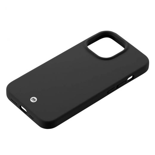 Силиконовый чехол Momax Silicone Case Magnetic Protective Case Black with MagSafe для iPhone 13 Pro
