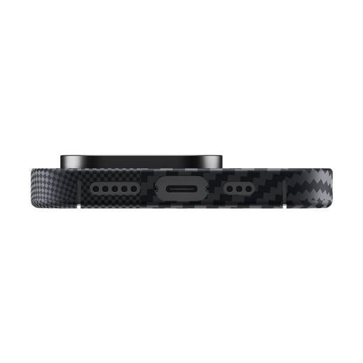 Карбоновый чехол Benks Montage Armor Air Kevlar Case (600D/1500D) with MagSafe Black для iPhone 15 Pro