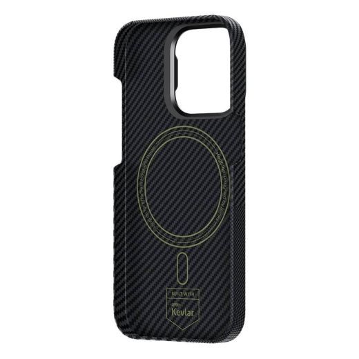 Карбоновый чехол Benks Montage Armor Air Kevlar Case (600D/1500D) with MagSafe Black для iPhone 15 Pro