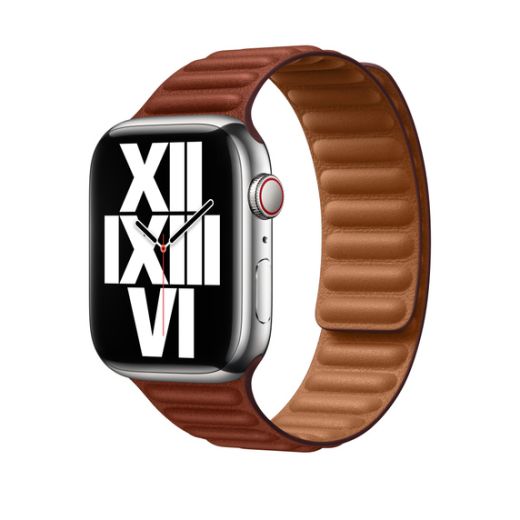 Оригінальний ремінець Apple Leather Link Size S | M Umber для Apple Watch 49mm | 45mm | 44mm | 42mm (MP853)