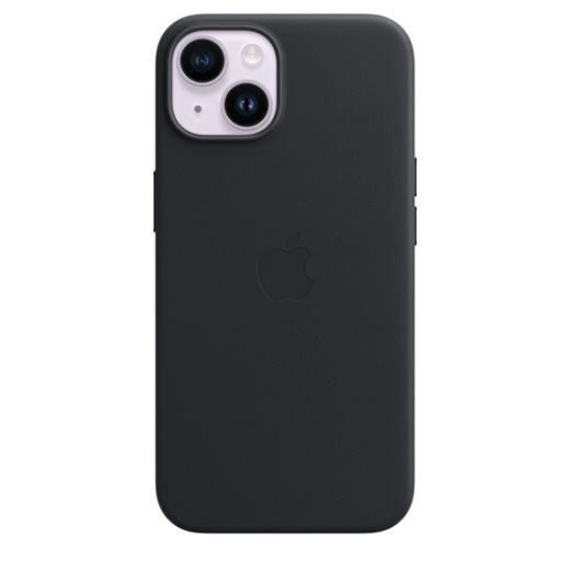 Оригінальний шкіряний чохол Apple Leather Case with MagSafe Midnight для iPhone 14 (MPP43)