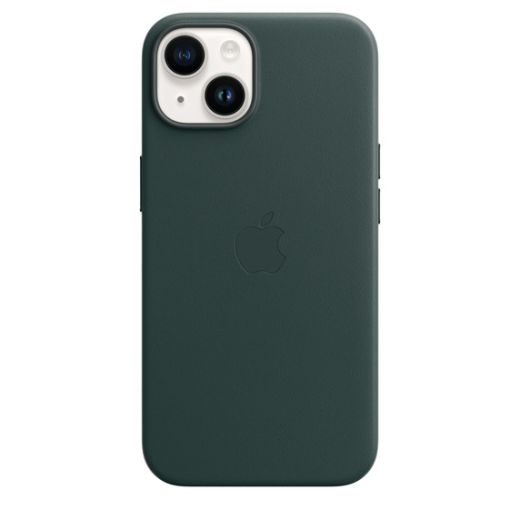 Оригінальний шкіряний чохол Apple Leather Case with MagSafe Forest Green для iPhone 14 (MPP53)