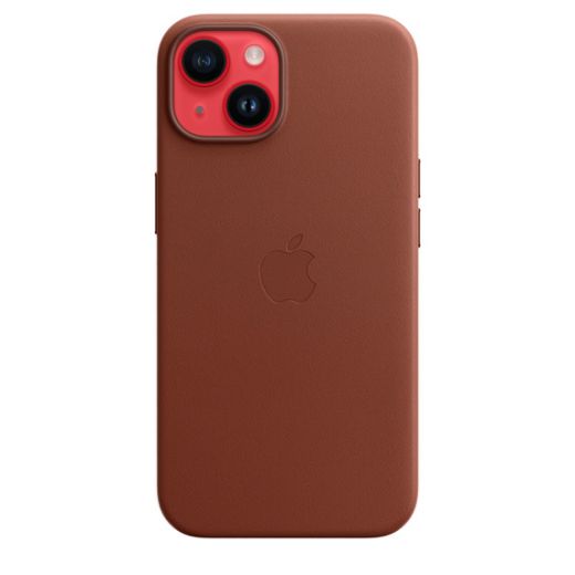 Оригінальний шкіряний чохол Apple Leather Case with MagSafe Umber для iPhone 14 (MPP73)
