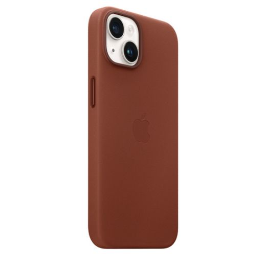 Оригинальный кожаный чехол Apple Leather Case with MagSafe Umber для iPhone 14 (MPP73)